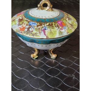 Royal Vienna Style Trinket/Jewelry Dish Courting Scene
